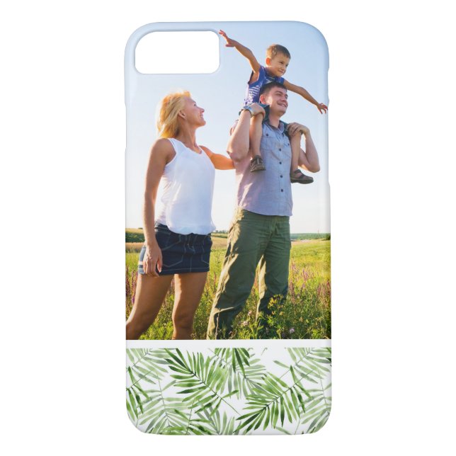 Custom Photo Green Palm Leaves Case-Mate iPhone Case (Back)
