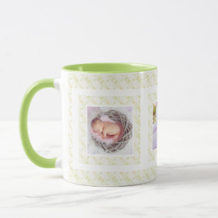 Custom Photo Green Pattern Mother’s Day Mom Mommy Mug