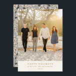 Custom Photo Grey Botanical Elegant Vertical Flat Holiday Card<br><div class="desc">Wish your friends and family a Happy Holidays with these vertical beautiful cards featuring your favourite photo and a beautiful botanical design in grey on the back.</div>