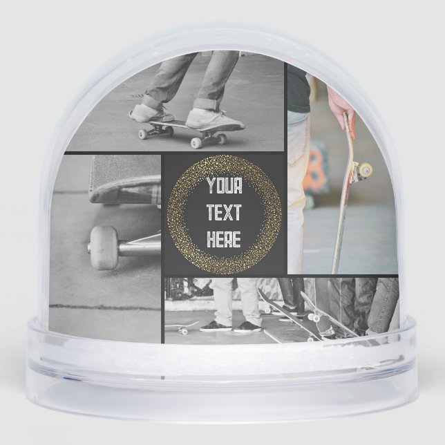 Custom Photo Grid Snow Globe - Christmas Gift (Front)