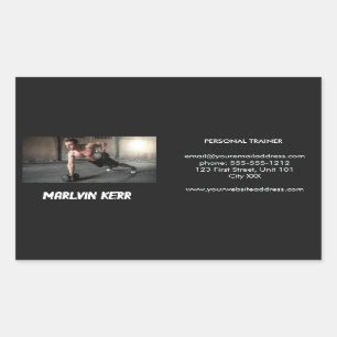 Custom photo gym business grey sticker
