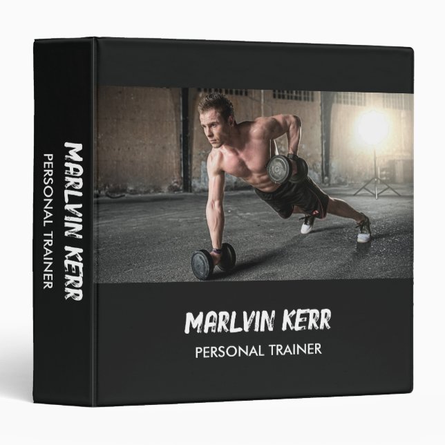 Custom photo gym grey binder (Front/Spine)