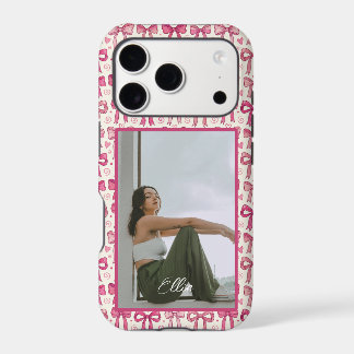 Custom Photo Hand Drawn Pink Bows Hearts Coquette