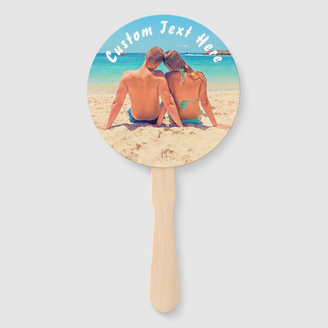 Custom Photo Hand Fan Your Favourite Photo and Tex (Back)