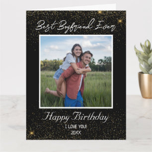 Custom Photo Happy Birthday Best Boyfrien Ever     Card