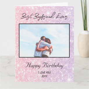 Custom Photo Happy Birthday Best Boyfrien Ever Card