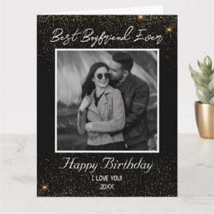 Custom Photo Happy Birthday Best Boyfrien Ever     Card