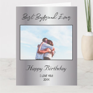 Custom Photo Happy Birthday Best Boyfrien Ever Card