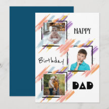 Custom Photo Happy Birthday Dad Card & Download