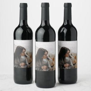 Custom Photo Happy Birthday Gift/ Anniversary  Wine Label