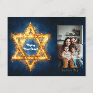 Custom photo Happy Hanukkah✡️, Star of David Postcard