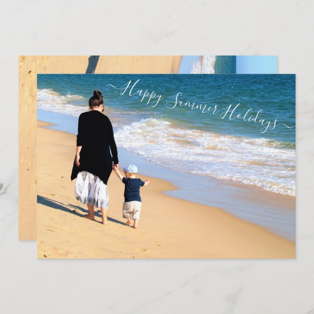 Custom Photo Happy Summer Holidays Card (Front/Back)