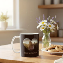 Custom Photo Heart Coffee Mug mom gift
