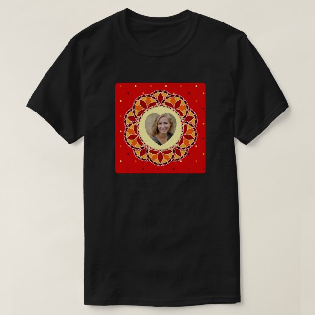 Custom Photo Heart Cutout Valentine's T-Shirt (Design Front)