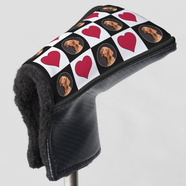 Custom Photo Heart Pattern Personalized Picture Golf Head Cover (3/4 Front)