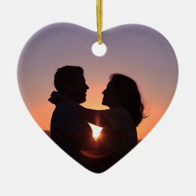 Custom Photo Heart Shaped Ceramic Ornament (Front)
