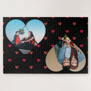 Custom Photo Hearts Valentine's Jigsaw Puzzle