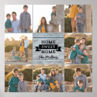 Custom Photo Home Sweet Home Pale Wood Rustic
