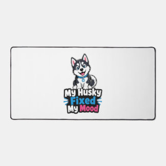 Custom Photo Husky Dog Husky Fixed My Mood Desk Mat