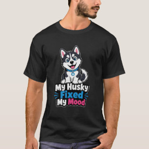 Custom Photo Husky Dog Husky Fixed My Mood T-Shirt