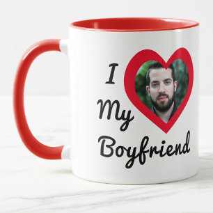 Custom Photo I Love My Boyfriend Bae Personalized Mug