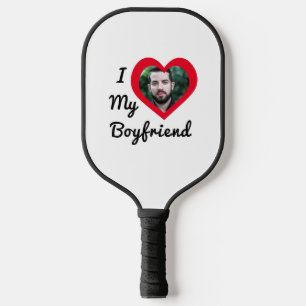 Custom Photo I Love My Boyfriend Bae Personalized Pickleball Paddle