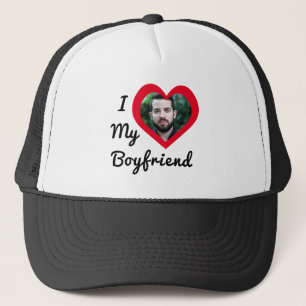 Custom Photo I Love My Boyfriend Bae Personalized Trucker Hat