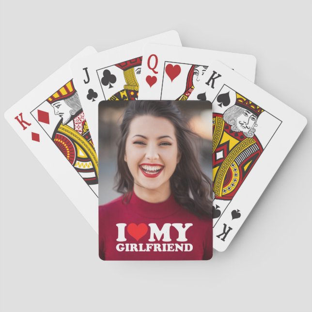 Custom Photo I Love My Girlfriend   Playing Cards (Back)