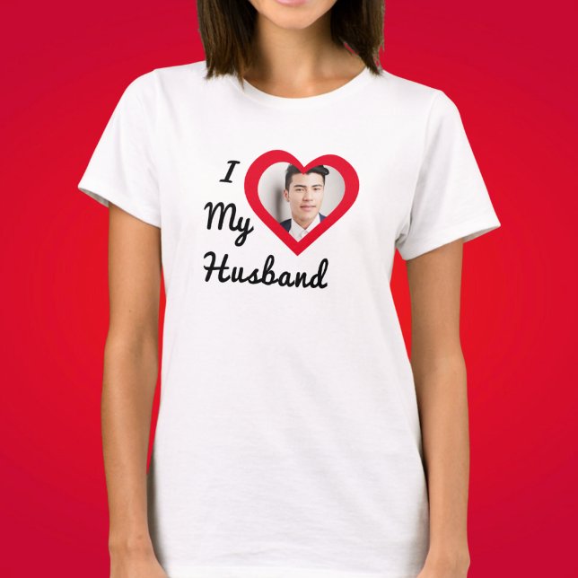 Custom Photo I Love My Husband Bae Personalized T-Shirt (Creator Uploaded)