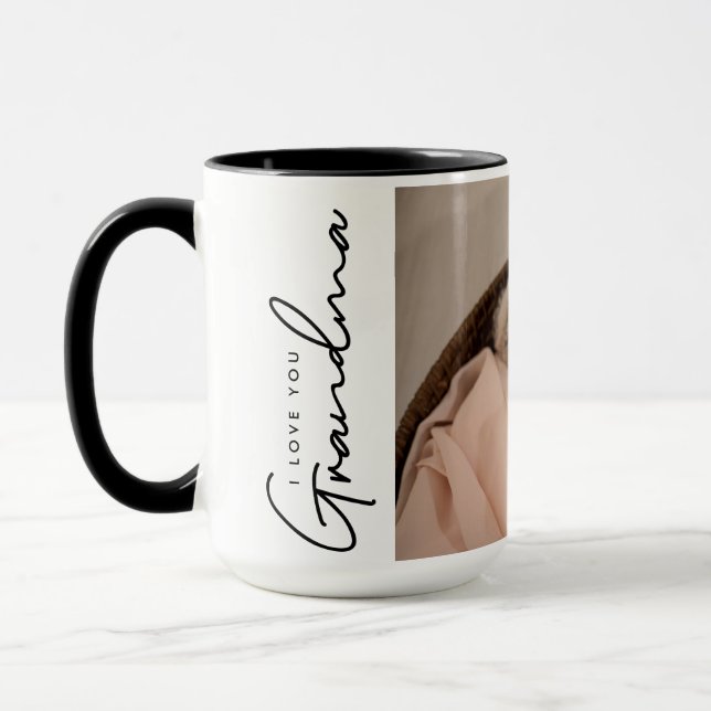 Custom Photo I love you Grandma from baby Mug (Left)