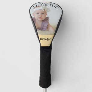 Custom Photo I Love You name Golf Head Cover
