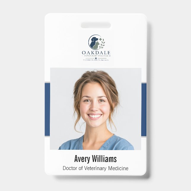 Custom Photo ID Veterinary Badge (Front)