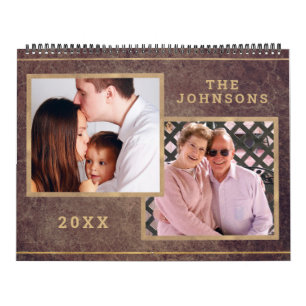 Custom Photo Image Copper Gold Calendar