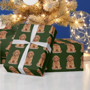 Custom photo image picture logo pattern dark green wrapping paper