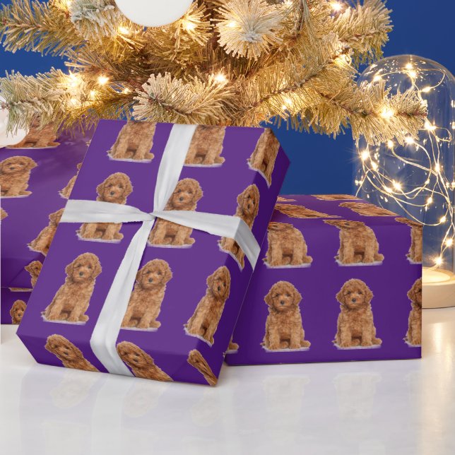 Custom photo image picture logo pattern purple wrapping paper (Holidays)