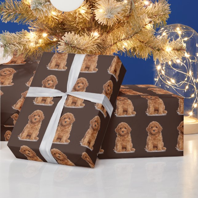 Custom photo image picture pattern chocolate mocha wrapping paper (Holidays)