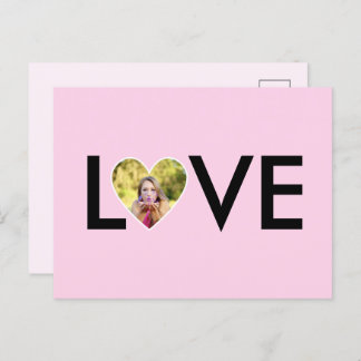 Custom Photo in Baby Pink Heart Frame Postcard
