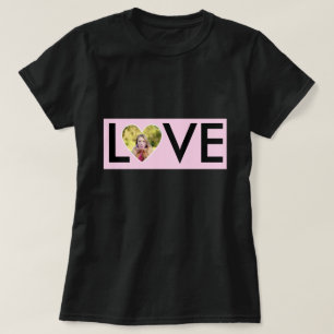 Custom Photo in Baby Pink Heart Frame T-Shirt