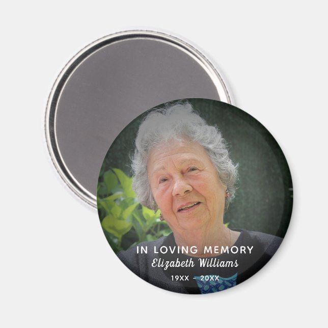 Custom Photo In Loving Memory Celebration Of Life Magnet (Front/Back)
