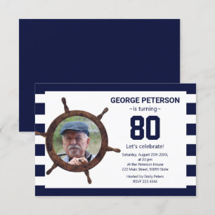 Custom Photo in Rudder Birthday Invitation