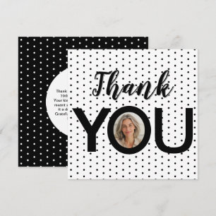 Custom Photo in You Black & White Dots  Thank You Card