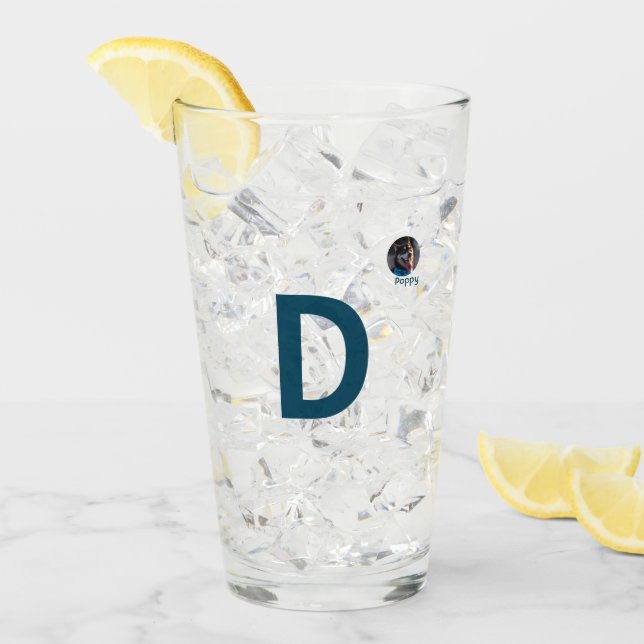 Custom Photo & Initial Monogram Template  Glass (Front Ice)