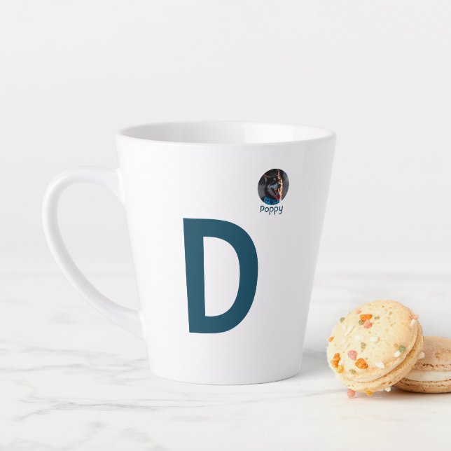 Custom Photo & Initial Monogram Template  Latte Mug (In Situ)