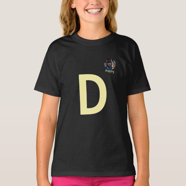 Custom Photo & Initial Monogram Template T-Shirt (Front)