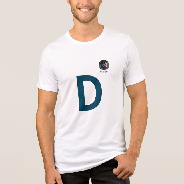 Custom Photo & Initial Monogram Template T-Shirt Tri-Blend Shirt (Front)