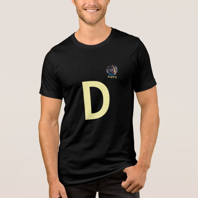 Custom Photo & Initial Monogram Template T-Shirt Tri-Blend Shirt (Front)