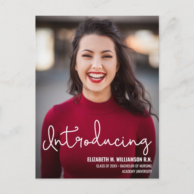 Custom Photo Introducing Nurse Grad Announcement (Front)