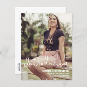 Custom Photo Introducing Science Grad Announcement Postcard