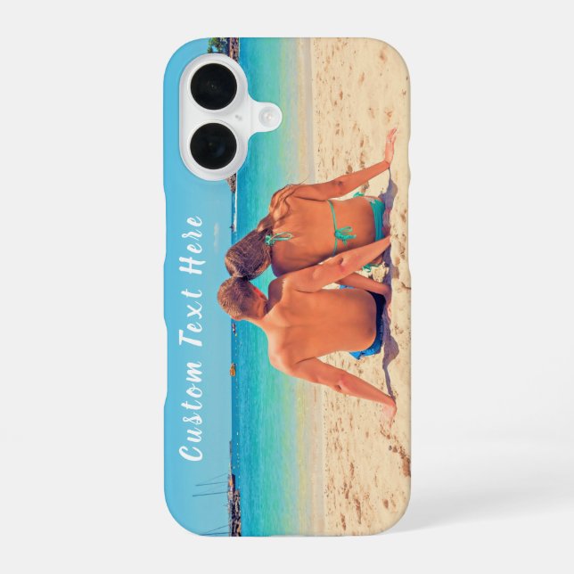 Custom Photo iPhone Case Personalized Text Name (Back)
