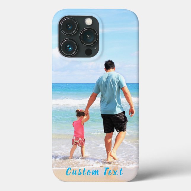 Custom Photo iPhone Case Your Photos and Text (Back)